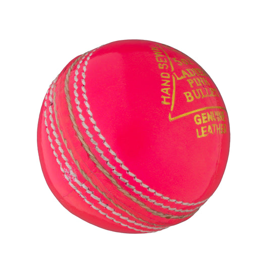 Jaduu Pink Bullet Leather Cricket Ball Ladies. 5oz